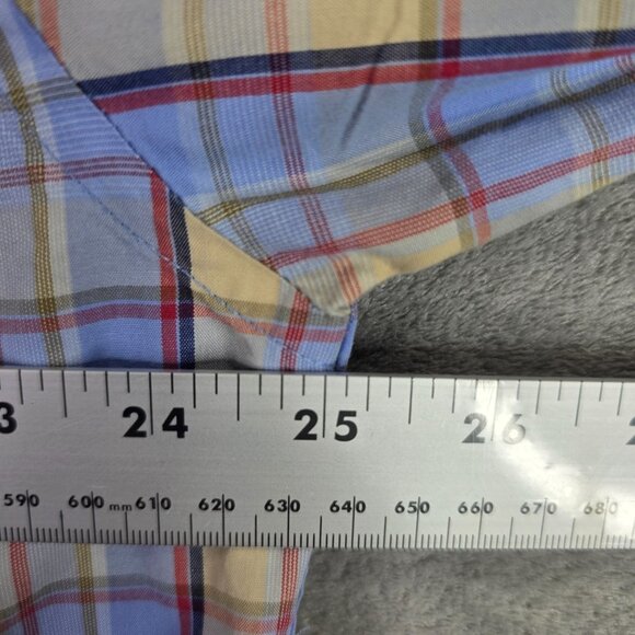 Mens Alan Flusser Multicolor Plaid Shirt Long Sleeve Button Up Cotton Size 2XL - Picture 5 of 7